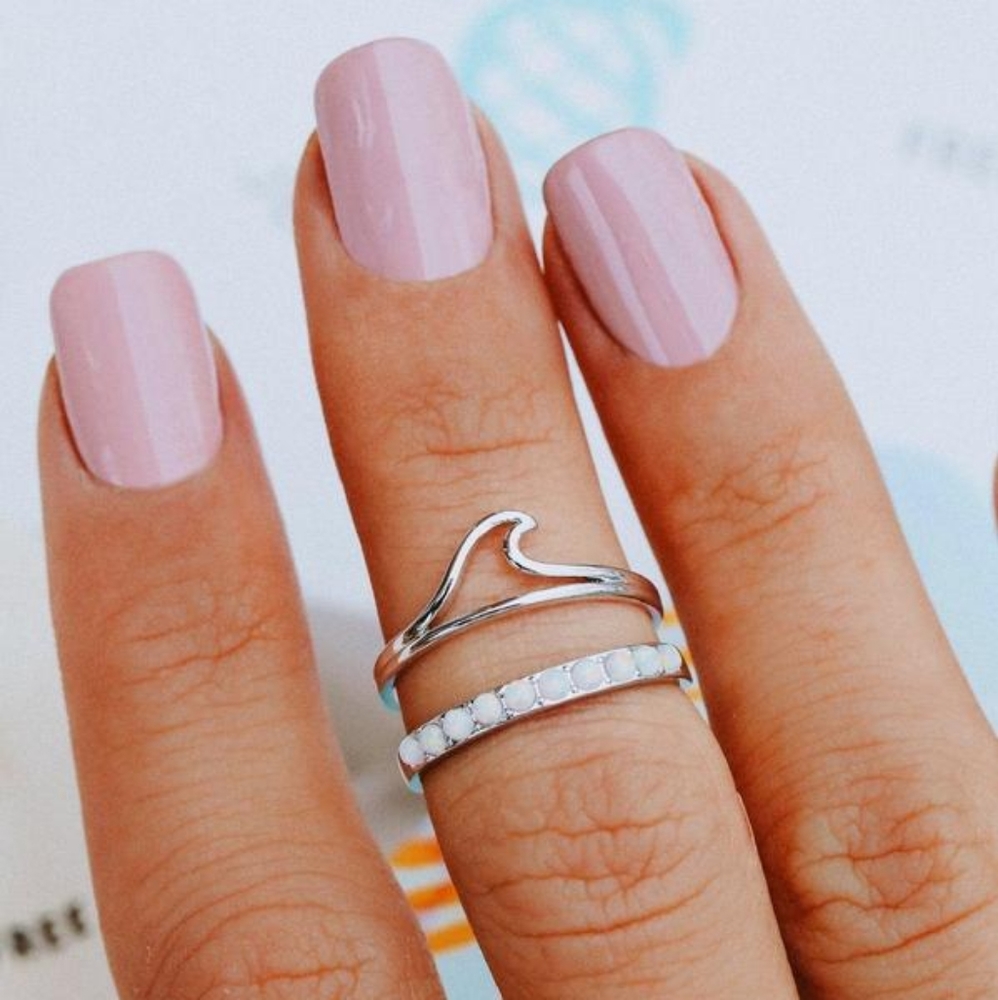 Pura Vida Wave Ring Stack w/ Surfrider Bracelet